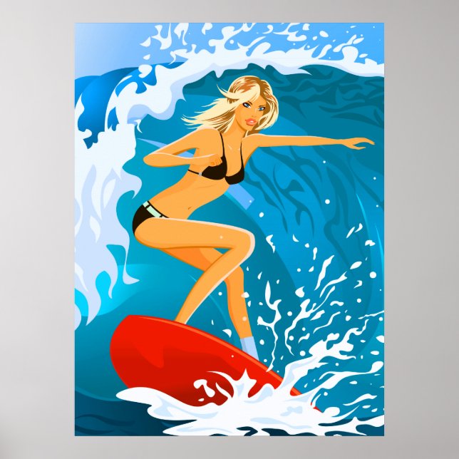 Tanned Surfer Girl Poster (Vorne)