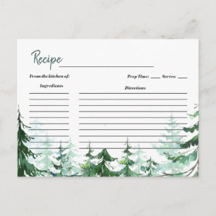 Tannen-Weihnachts-Brautjungfer-Party-Rezeptkarte Postkarte