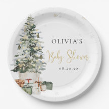 Tannenbaum-Baby-Party-Papierplatten