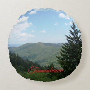 Tannenbaum-Berg-Weihnachts-Kissen Rundes Kissen