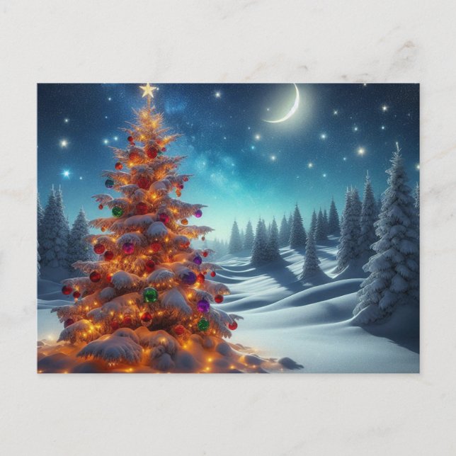 Tannenbaum Feiertagspostkarte (Vorderseite)