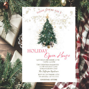 Tannenbaum, Geschenke, Sterne Open House Einladung