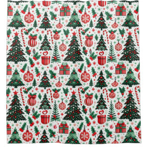 Tannenbaum, Geschenke, Zuckerstange Duschvorhang