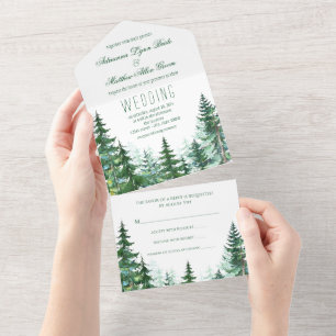 Tannenbaum Hochzeitseinladung All In One Einladung