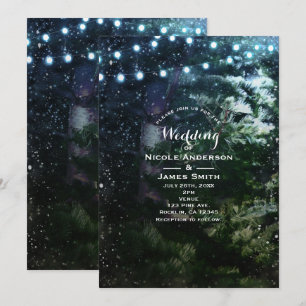 Tannenbaum & Lichter Winter Hochzeitseinladungen Einladung