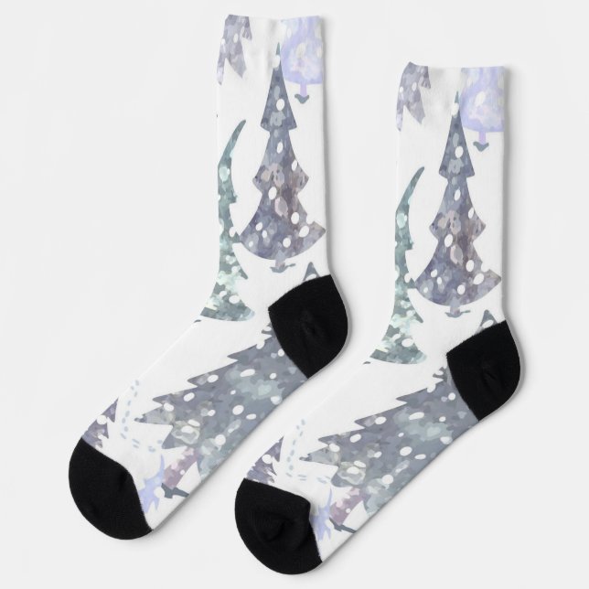 Tannenbaum-Muster Socken (Linkes Detail)