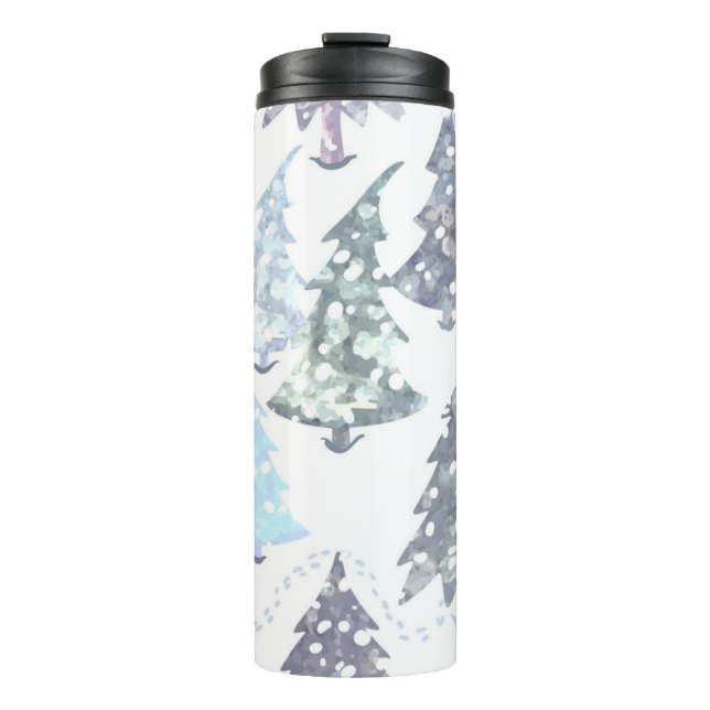 Tannenbaum-Muster Thermosbecher (Vorderseite)