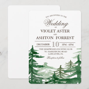 Tannenbaum Rustikale Hochzeitseinladung Einladung