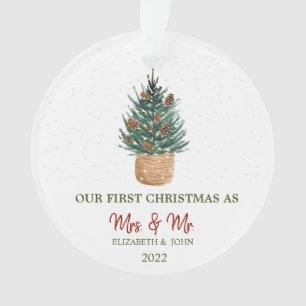 Tannenbaum Schnee Unser erstes Weihnachten Ornament