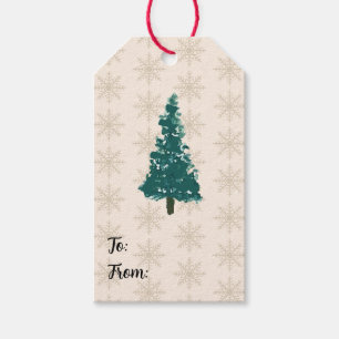 Tannenbaum-Schneeflocken-Muster Geschenkanhänger