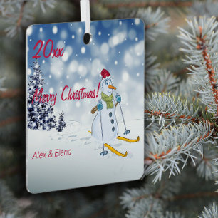 Tannenbaum-Schneemann Metall Quadrat-Ornament Ornament Aus Metall