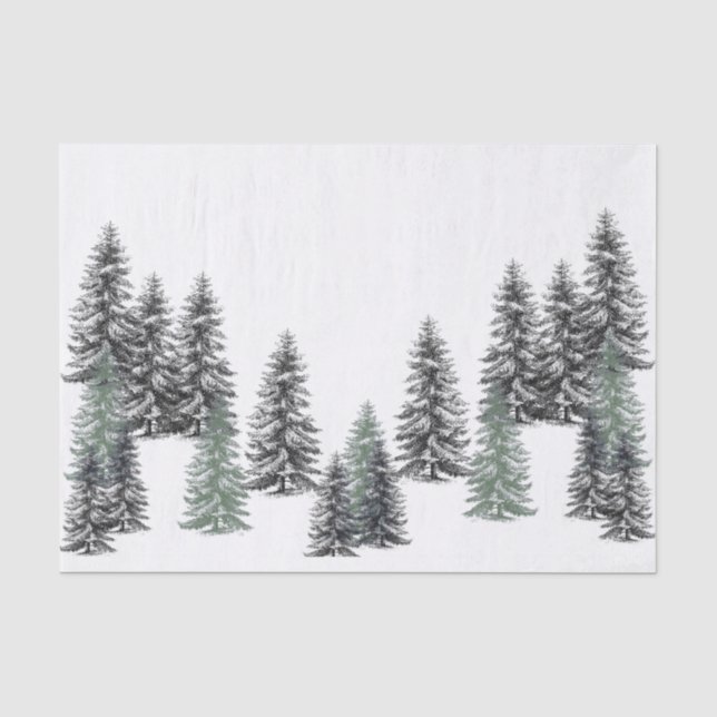 Tannenbaum Schwarzer Kiefer Grünbuch zu Weißfäden Seidenpapier (Vorderseite)