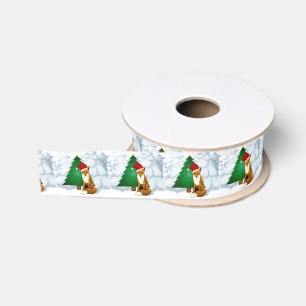 Tannenbaum und Santa Fuchs Grosgrain-Band Ripsband