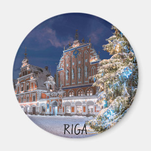 Tannenbaum und Schwarzhäupterhaus in Riga Magnet