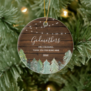 Tannenbaum Winterwald Großeltern Keramik Ornament