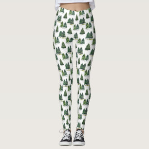 Tannenbäume Muster Weihnachten Grün Wasserfarbe Leggings