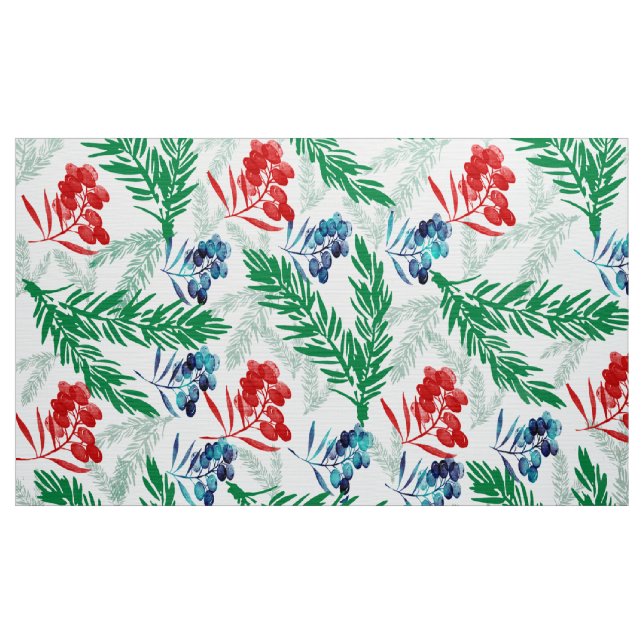 Tannenbaumzweige mit Berries Fabric Stoff (Yard (91,4 cm))