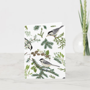 Tannenblätter-Vogel  Karte