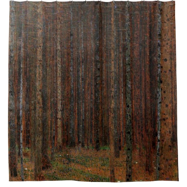 Tannenwald Gustav Klimt Duschvorhang (Vorderseite)
