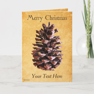 Tannenzapfen auf Vintage-Papier - Weihnachten Karte