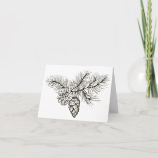 Tannenzapfen, Original-Illustrationsdruck mit Fede Karte