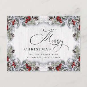 Tannenzapfen Weihnachtsfeiertage Firmen-Gruß Postkarte