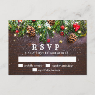 Tannenzweig rustikale Feiertags-RSVP-Karte RSVP Karte