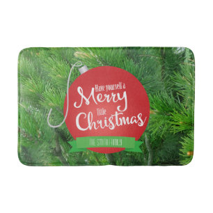 Tannenzweige, Fröhliche kleine Weihnachten, Person Badematte