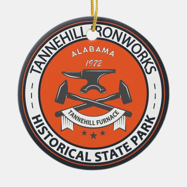 Tannill Ironworks Historischer Staat Park Alabama Keramik Ornament (Vorne)