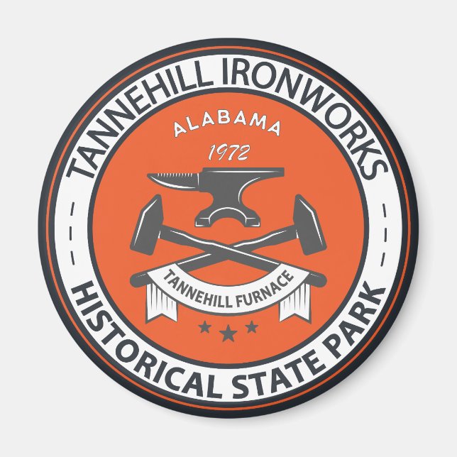 Tannill Ironworks Historischer Staat Park Alabama Magnet (Vorne)