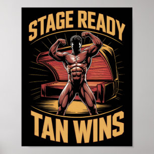 Tanning Bed Bühne Ready Bodybuilder Fitness Männer Poster