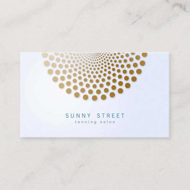 Tanning Salon Business Card Circle Dots Motif Visitenkarte (Vorderseite)