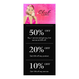 Tanning Salon Marketing Card Lounge Rosa Werbekarte