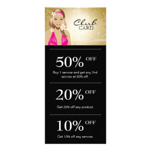 Tanning Salon Marketing Card Loyalität Gold Werbekarte