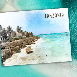 Tansania Afrika Landschaft Reise Kunst Andenken Postkarte