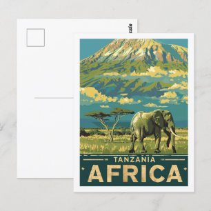 Tansania Afrika Vintage Berühmter Reiseort Postkarte