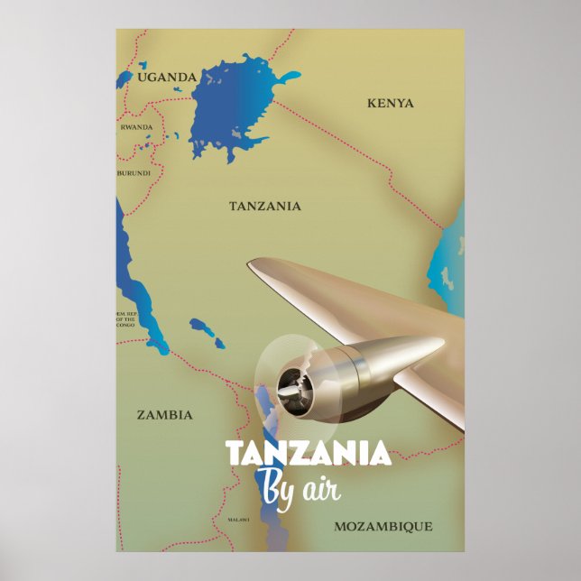 Tansania auf dem Luftweg Poster (Vorne)