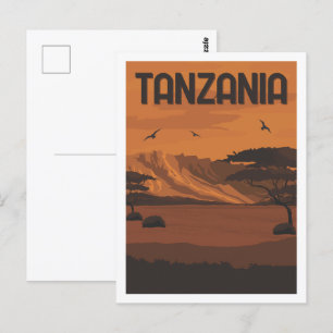 Tansania Berühmter Reiseort Illustration Postkarte