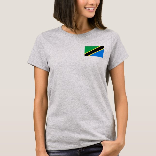 Tansania Flag and Map T - Shirt (Vorderseite)