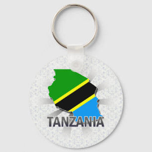 Tansania Flag Karte 2.0 Schlüsselanhänger