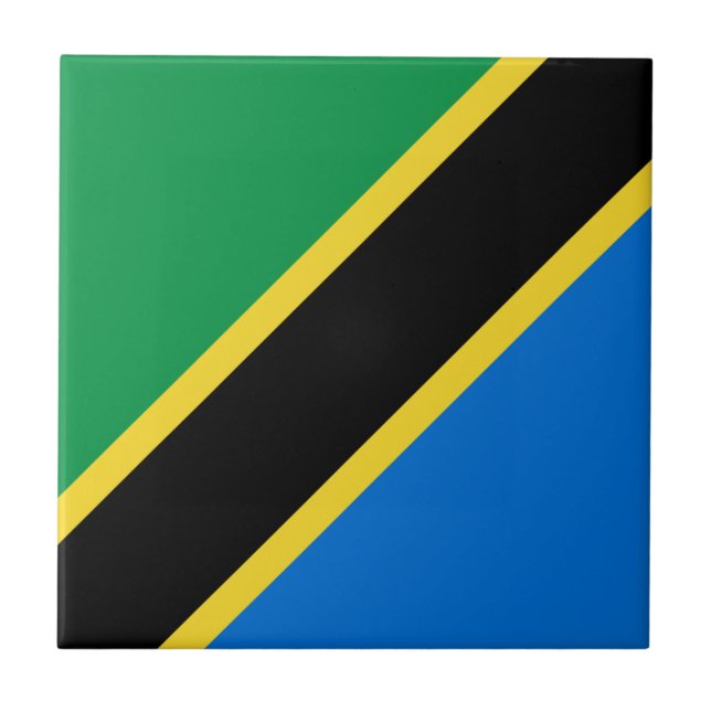 Tansania Flag Keramik Tile Fliese (Vorderseite)