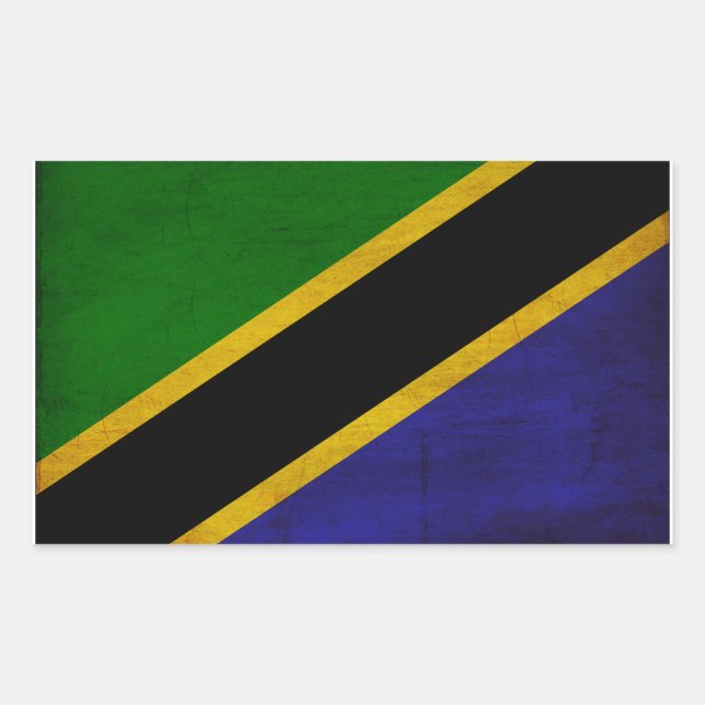 Tansania Flag Rechteckiger Aufkleber (Vorderseite)
