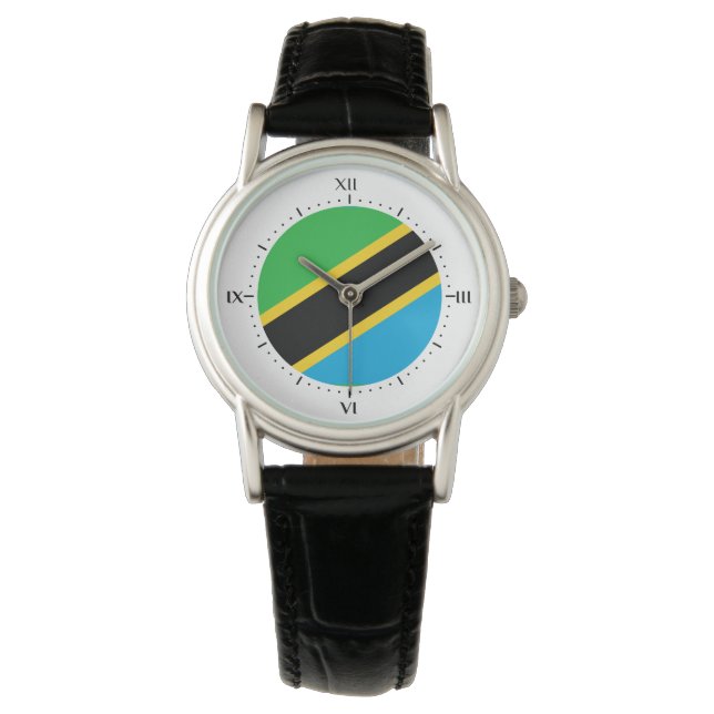 Tansania-Flagge Armbanduhr (Vorderseite)