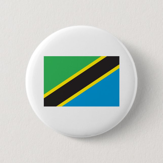 Tansania-Flagge Button (Vorderseite)