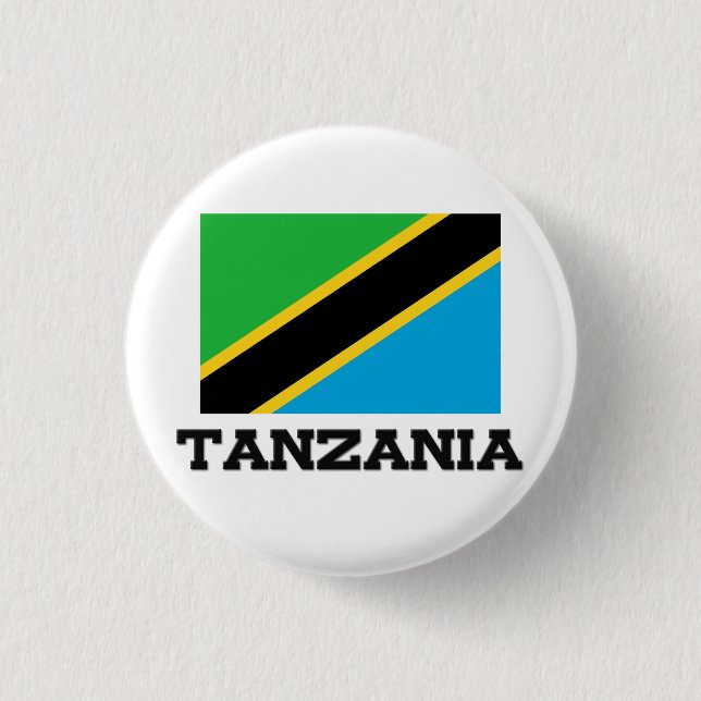 Tansania-Flagge Button (Vorderseite)