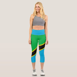 Tansania-Flagge Capri Leggings
