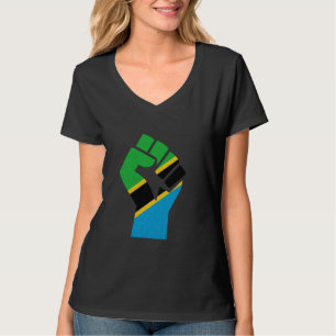 Tansania-Flagge Handfist Tansanischer Stolz Tansan T-Shirt