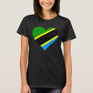 Tansania-Flagge Herz Tansania Liebe Tansania T-Shirt