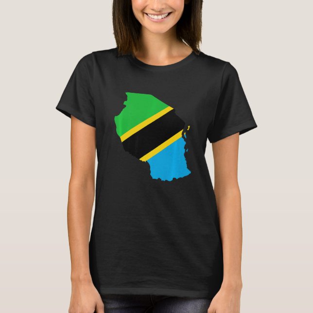 Tansania-Flagge in der Kontur Tansania T-Shirt (Vorderseite)