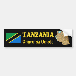 Tansania-Flagge + Karten-Autoaufkleber Autoaufkleber